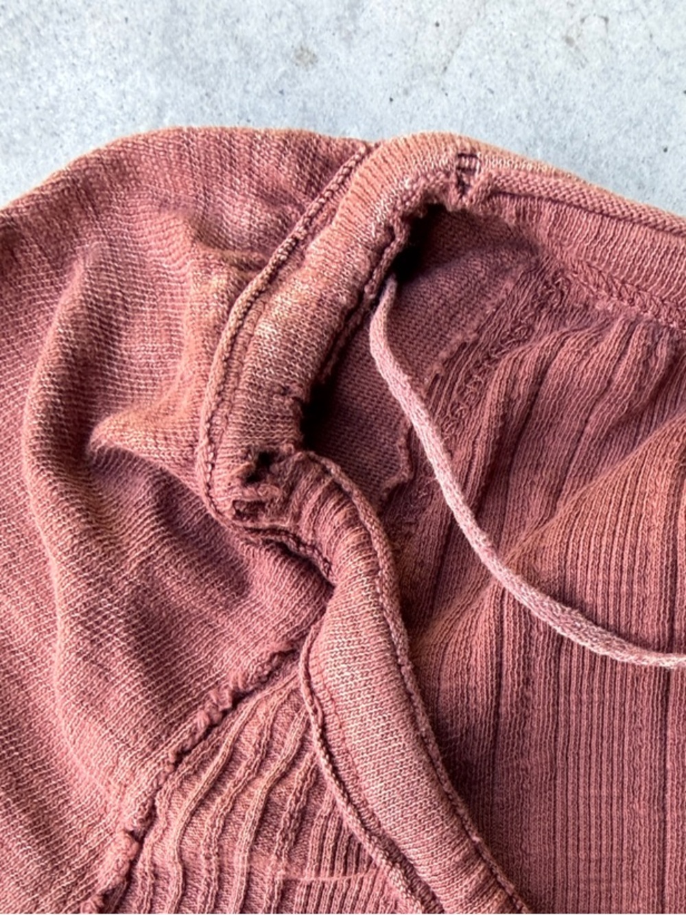We The Free Ribbed Button-Front Top in Rose/Light Rust - Picture 5 of 8